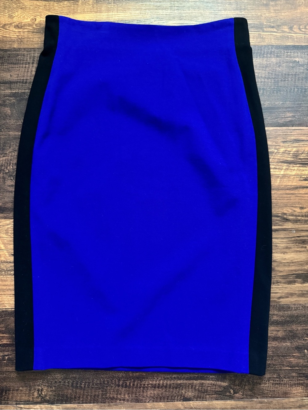 Diane Von Furstenberg Cobalt Blue Marta Pencil Skirt with Black Side Panels